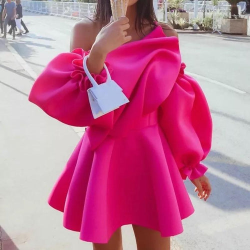Rush Ruffled Dress In Pink