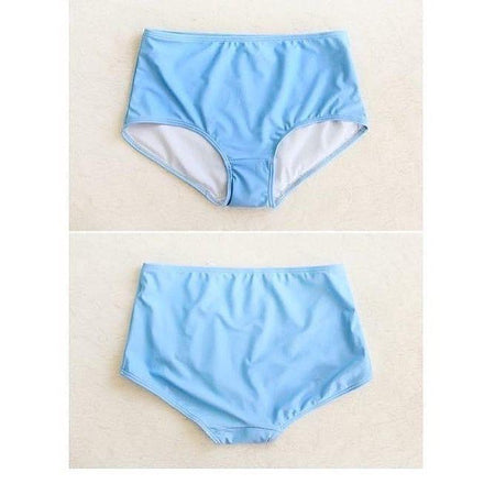 Russel 3 Piece Swimsuit In Blue - close-up of bikini bottom, blue - Miss Mosa By Akanksha