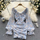Sabrina Ruched Dress - front shot on hanger, blue - Miss Mosa By Akanksha