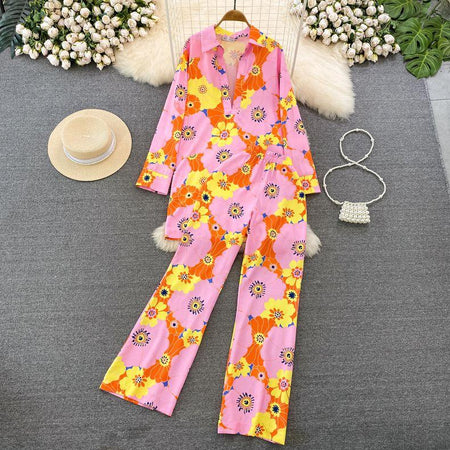 Sail Abstract Print Coord Set - styled flat-lay shot, pink - Miss Mosa By Akanksha