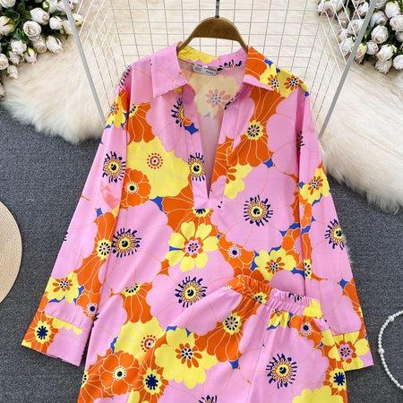 Sail Abstract Print Coord Set - flat-lay product shot, pink - Miss Mosa By Akanksha