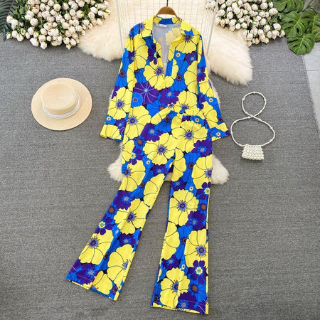 Sail Abstract Print Coord Set - styled flat-lay shot, blue - Miss Mosa By Akanksha