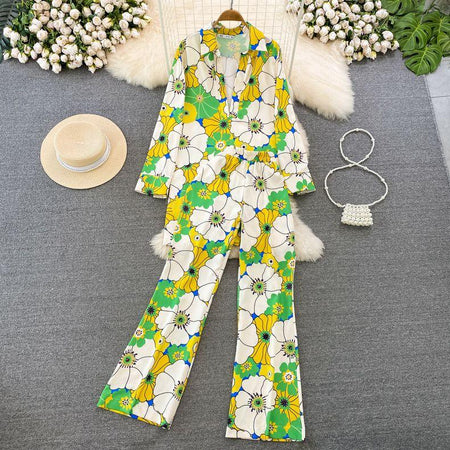 Sail Abstract Print Coord Set - styled flat-lay shot, green - Miss Mosa By Akanksha