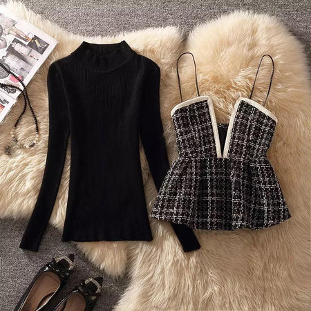 Samandra Two Piece Set In Black - styled flat-lay shot, black - Miss Mosa By Akanksha