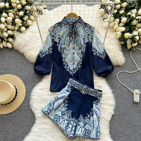 Sandy Coord Set In Navy Blue - styled flat-lay shot, navy blue - Miss Mosa By Akanksha
