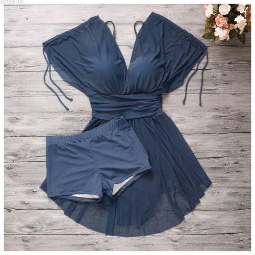 Santorini Two Piece Swimsuit In Navy Blue