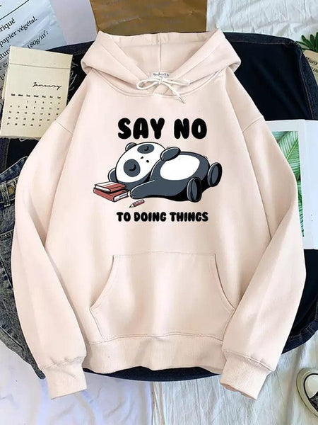 Say no to doing things - Sweatshirt - styled flat-lay shot, cream - Miss Mosa By Akanksha