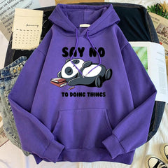 Say no to doing things - Sweatshirt - styled flat-lay shot, purple - Miss Mosa By Akanksha
