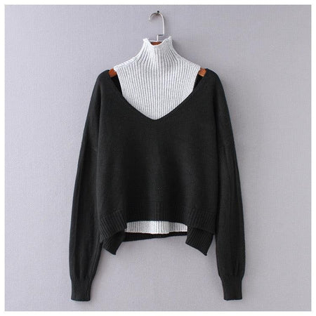 Selestia Statement Pullovers - front shot on hanger, black - Miss Mosa By Akanksha