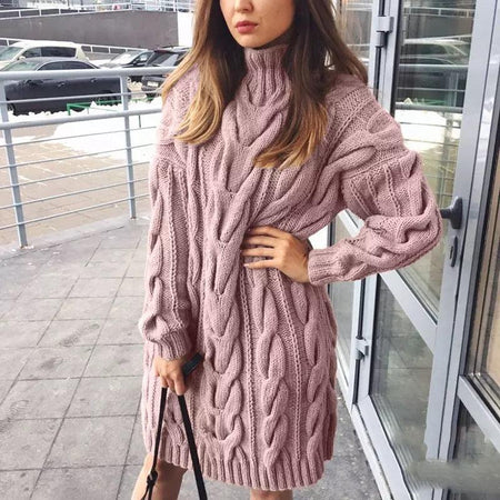 Sertha Luxury Woolen Dress - lifestyle shot on model, pink - Miss Mosa By Akanksha