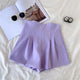 Seul Statement Shorts - styled flat-lay shot, lilac - Miss Mosa By Akanksha