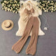 Silvia Crochet Coord Set - styled flat-lay shot, brown - Miss Mosa By Akanksha