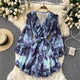 Silvia Tropical Dress - front shot on hanger, purple - Miss Mosa By Akanksha