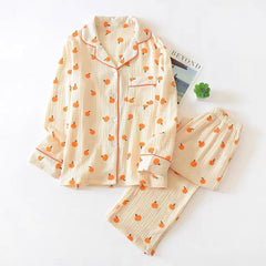 Simon Cotton Nightsuit - flat-lay product shot, cream - Miss Mosa By Akanksha