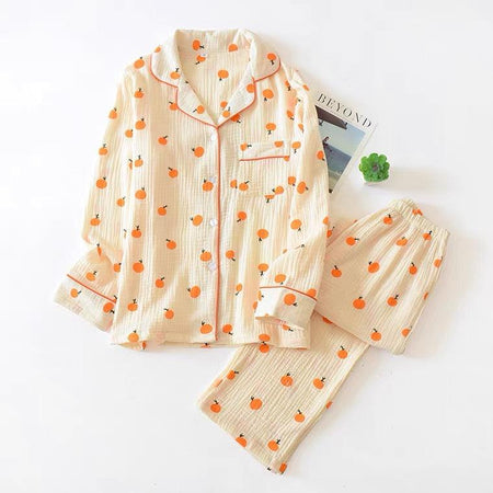 Simon Cotton Nightsuit - flat-lay product shot, cream - Miss Mosa By Akanksha