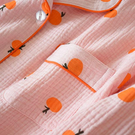 Simon Cotton Nightsuit - close-up of chest pocket, pink - Miss Mosa By Akanksha
