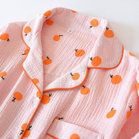 Simon Cotton Nightsuit - close-up of collar and pocket, pink - Miss Mosa By Akanksha