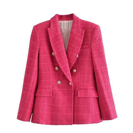 Simon Statement Blazers - front shot on hanger, pink - Miss Mosa By Akanksha