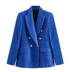 Simon Statement Blazers - front shot on hanger, blue - Miss Mosa By Akanksha