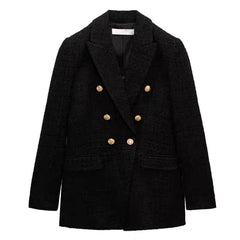 Simon Statement Blazers - front shot on hanger, black - Miss Mosa By Akanksha
