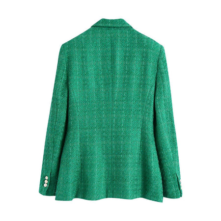 Simon Statement Blazers - back shot on hanger, green - Miss Mosa By Akanksha