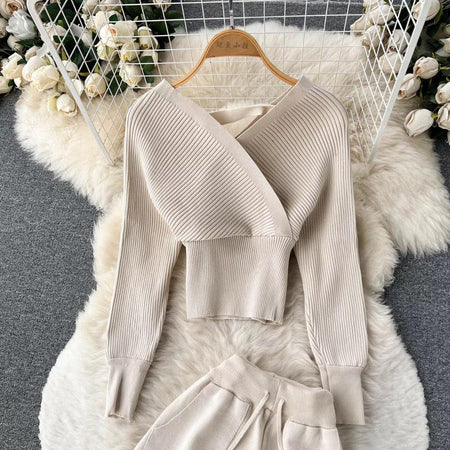 Simone Statement Coord Set - front shot on hanger, beige - Miss Mosa By Akanksha