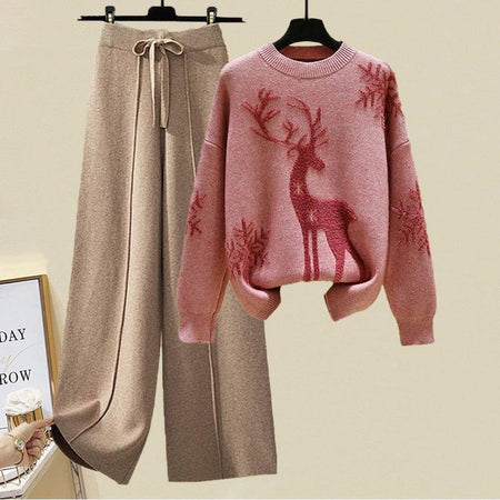 Siruki Woolen Coord Set - styled flat-lay shot, pink - Miss Mosa By Akanksha