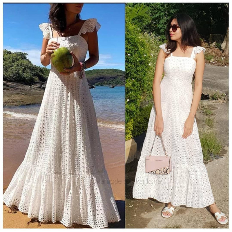 Snoweila Eyelet Maxi Dress - Alamode By Akanksha