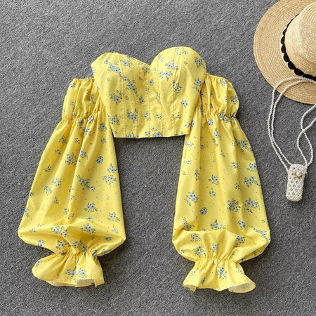 Soneya Holiday Tops - styled flat-lay shot, yellow - Miss Mosa By Akanksha