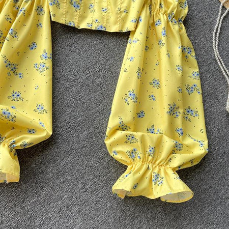 Soneya Holiday Tops - close-up of sleeve, yellow - Miss Mosa By Akanksha