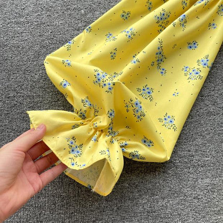 Soneya Holiday Tops - close-up of cuff, yellow - Miss Mosa By Akanksha