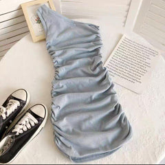 Spencer Bodycon Dress - styled flat-lay shot, blue - Miss Mosa By Akanksha