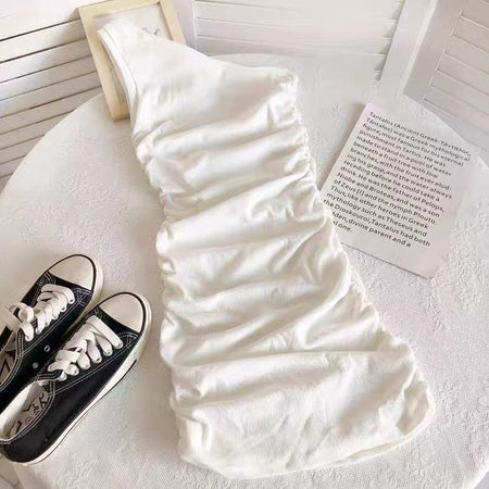 Spencer Bodycon Dress - styled flat-lay shot, white - Miss Mosa By Akanksha