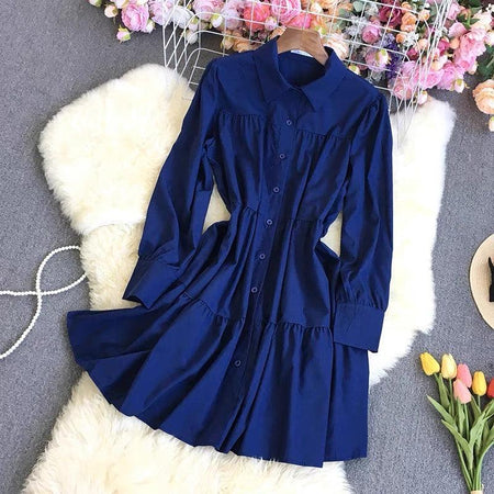 Stancy Statement Dress - styled flat-lay shot, navy - Miss Mosa By Akanksha