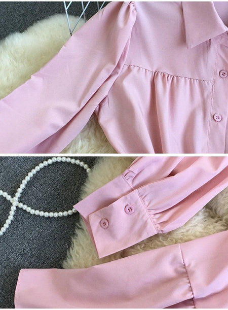 Stancy Statement Dress - close-up of cuff detail, pink - Miss Mosa By Akanksha
