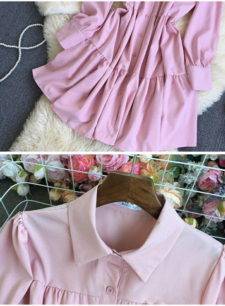 Stancy Statement Dress - close-up of collar detail, pink - Miss Mosa By Akanksha