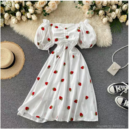 Staple Midi Dress - styled flat-lay shot, white - Miss Mosa By Akanksha
