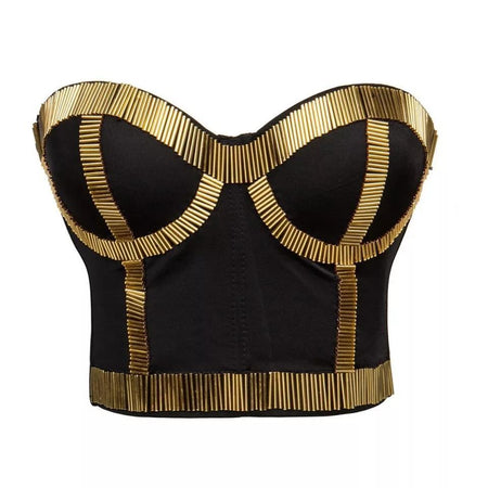 Statement Costa Bustier in Black - flat-lay product shot, black - Miss Mosa By Akanksha