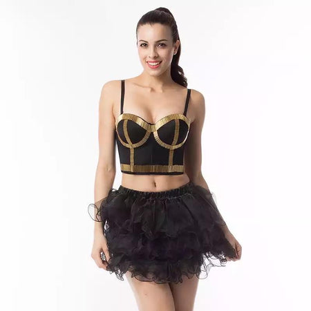 Statement Costa Bustier in Black - front shot on model, black - Miss Mosa By Akanksha