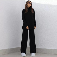 Stella Luxury Winter Tracksets - full-length shot on model, black - Miss Mosa By Akanksha