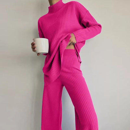 Stella Luxury Winter Tracksets - front shot on model, pink - Miss Mosa By Akanksha