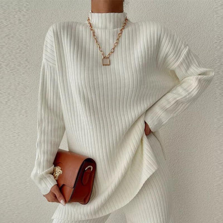 Stella Luxury Winter Tracksets - front shot on model, cream - Miss Mosa By Akanksha
