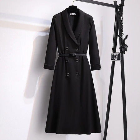 Stephanie Statement Dress - front shot on hanger, black - Miss Mosa By Akanksha