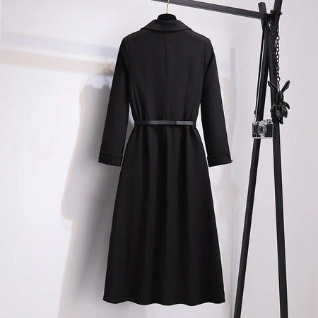 Stephanie Statement Dress - back shot on hanger, black - Miss Mosa By Akanksha