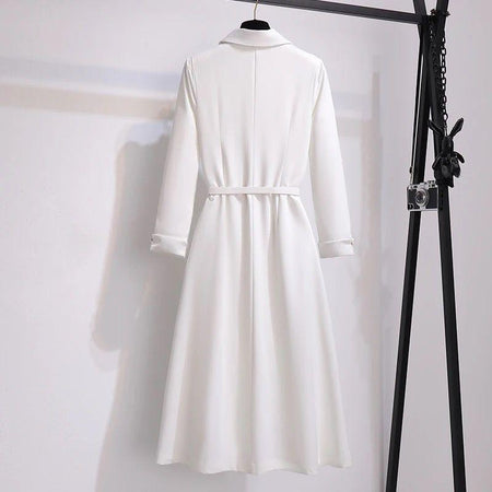 Stephanie Statement Dress - back shot on hanger, white - Miss Mosa By Akanksha