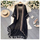 Sula Tasseled Cape - styled flat-lay shot, black - Miss Mosa By Akanksha