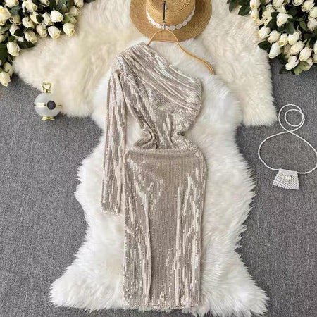 Suphur Statement Dress In Beige - styled flat-lay shot, silver - Miss Mosa By Akanksha