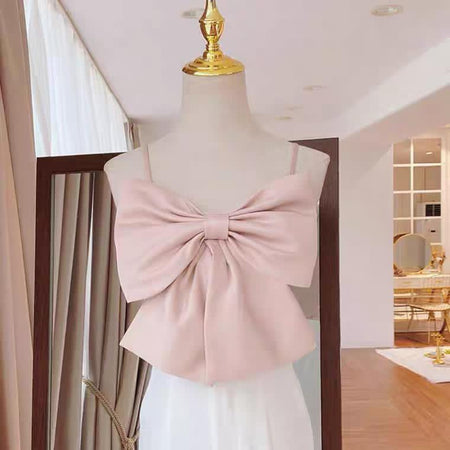 Taylor Bow Knotted Blouse - front shot on mannequin, pink - Miss Mosa By Akanksha