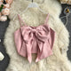 Taylor Bow Knotted Blouse - front shot on hanger, pink - Miss Mosa By Akanksha