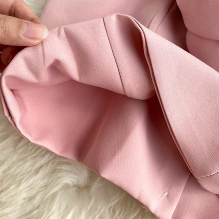 Taylor Bow Knotted Blouse - close-up of fabric, pink - Miss Mosa By Akanksha